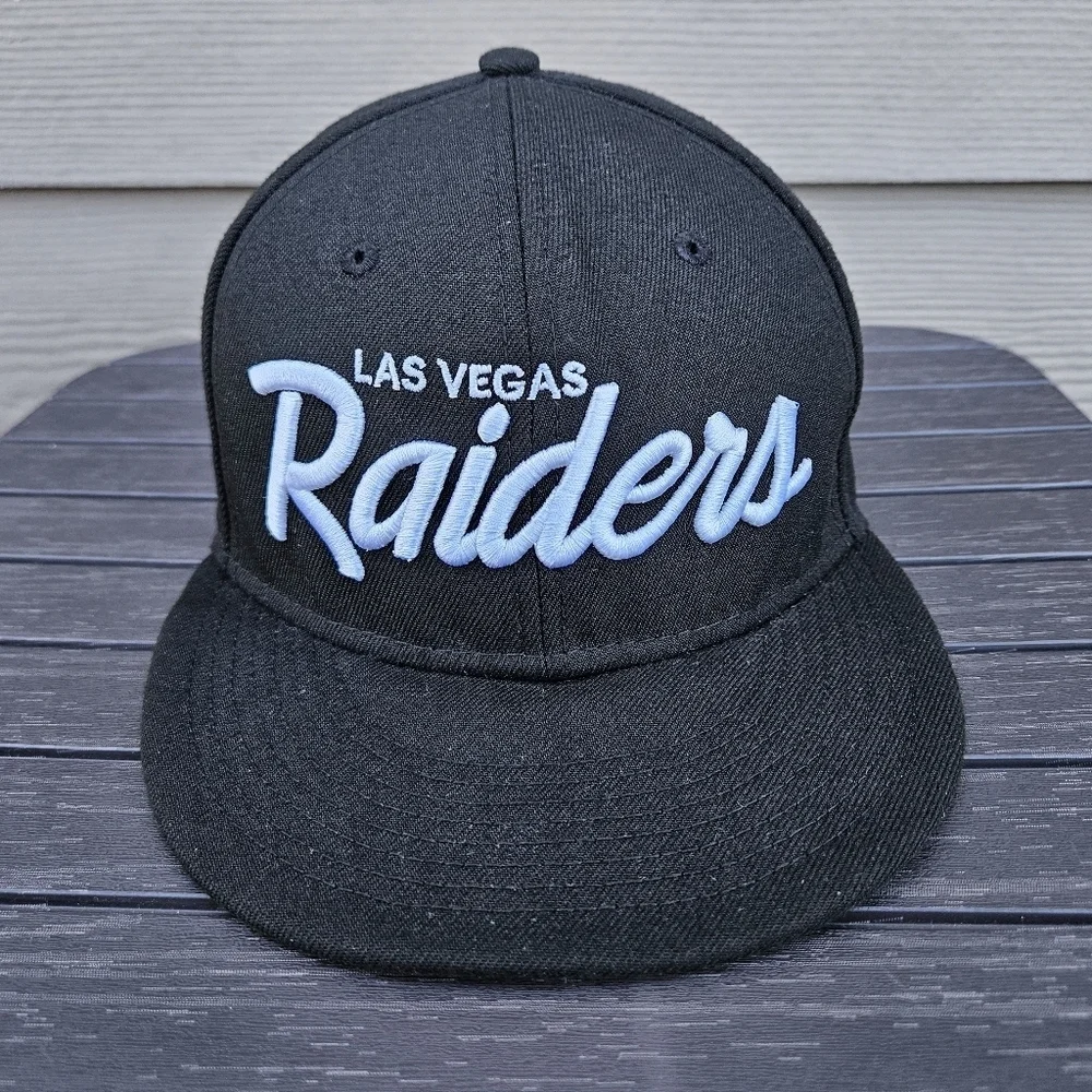 New Era Las Vegas Raiders Retro Script Snapback Hat 59Fifty Cap NFL Football OS